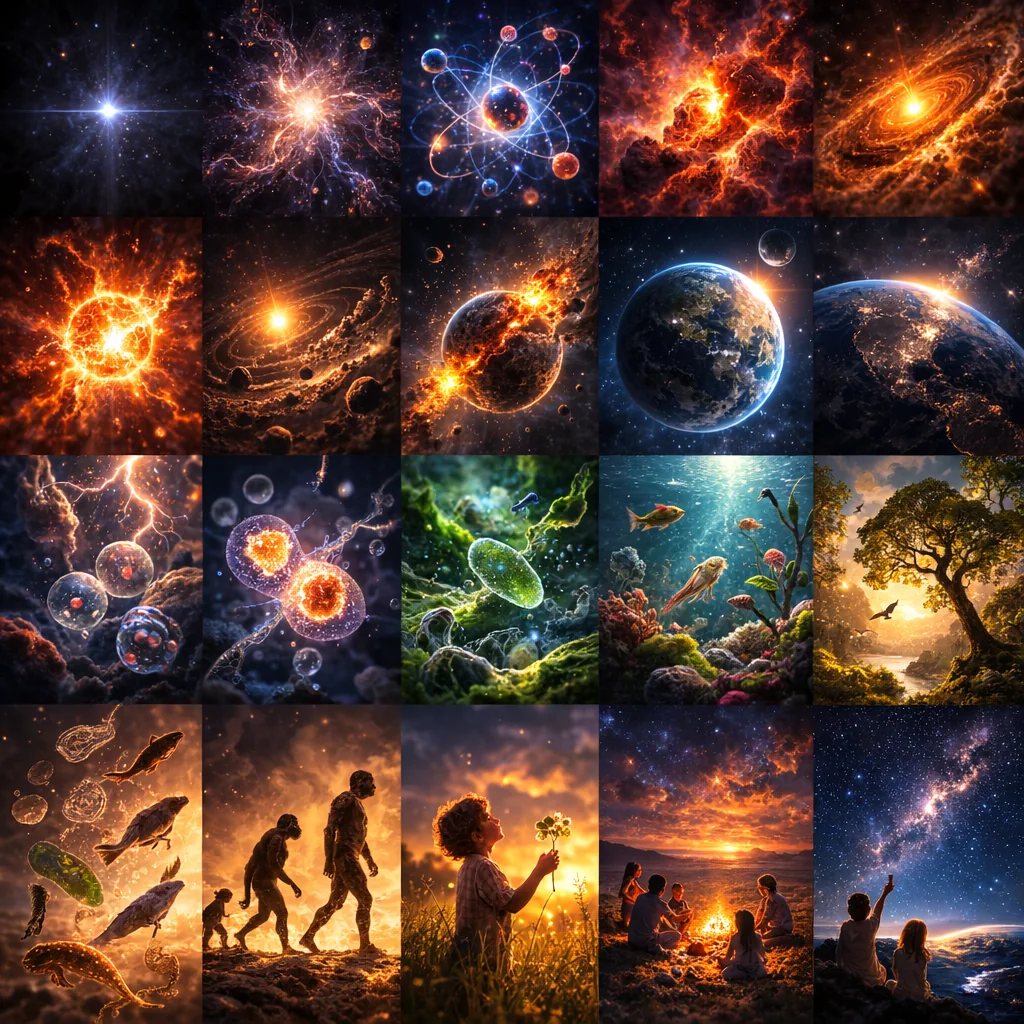 Space and nature mosaic