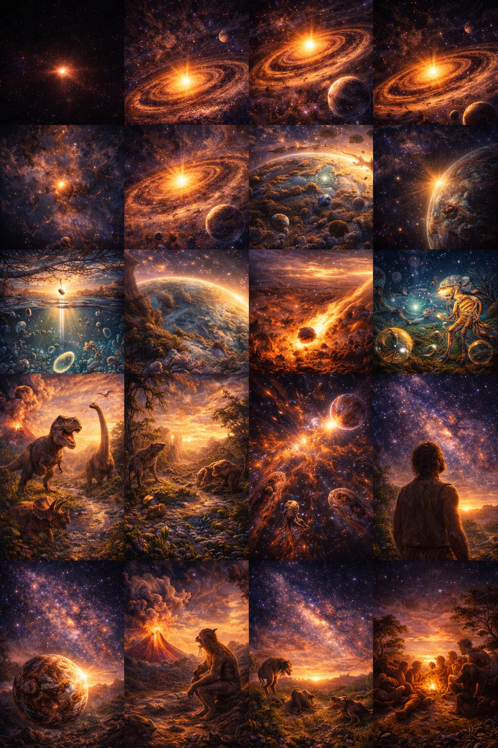 Tall picture-story collage